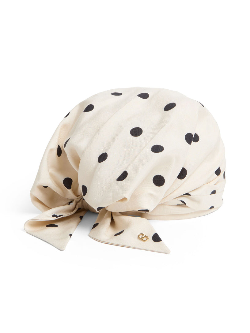 Polka dot-print Turban Scarf