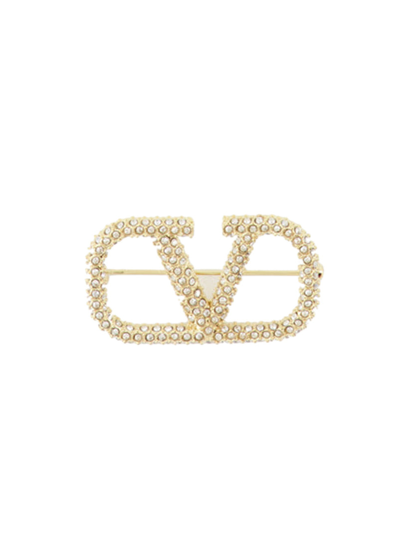 VLogo Signature metal brooch