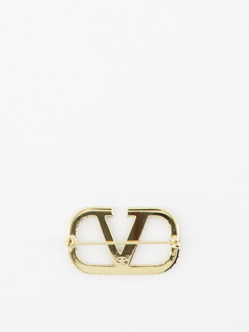 VLogo Signature metal brooch