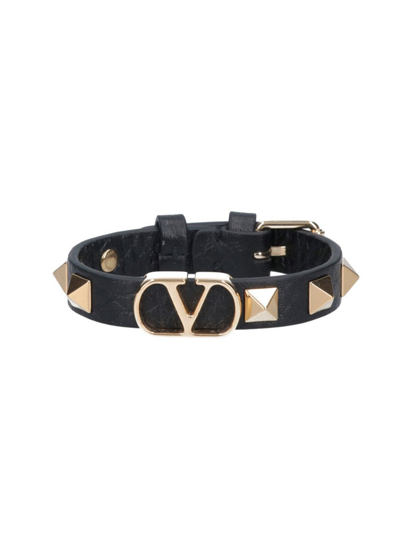 Vlogo signature bracelet in grained calfskin