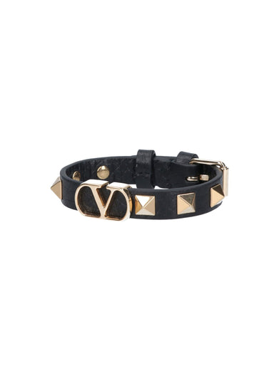 Vlogo signature bracelet in grained calfskin