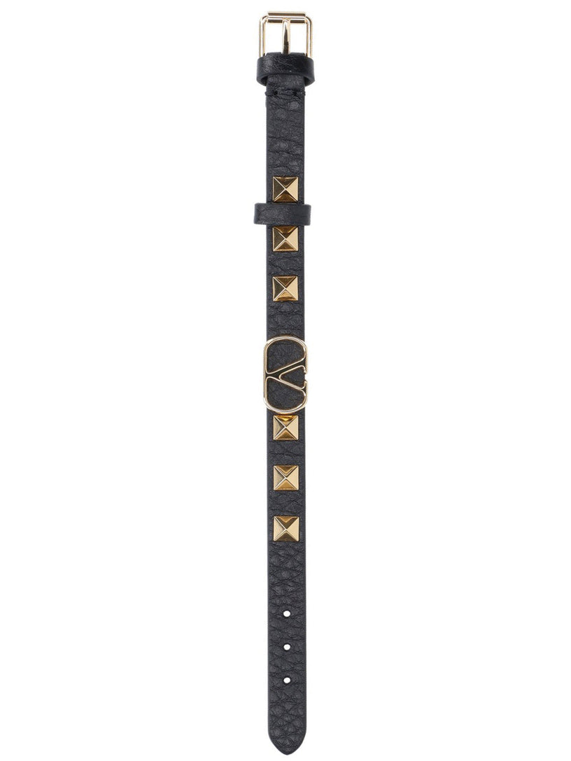 Vlogo signature bracelet in grained calfskin