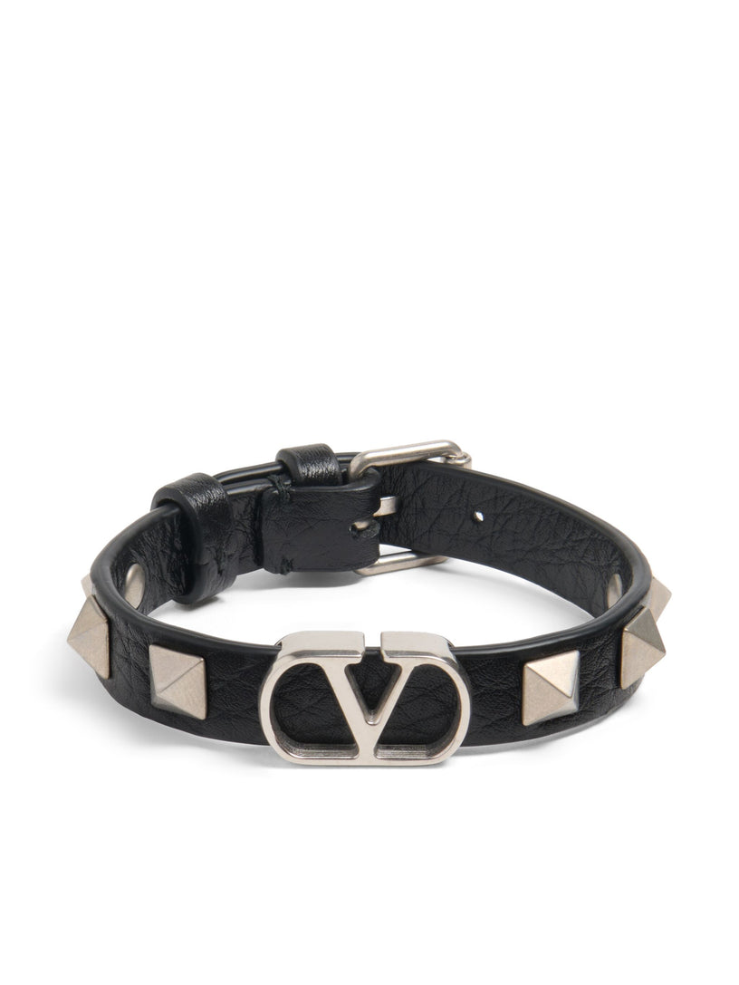 Vlogo signature bracelet in grained calfskin