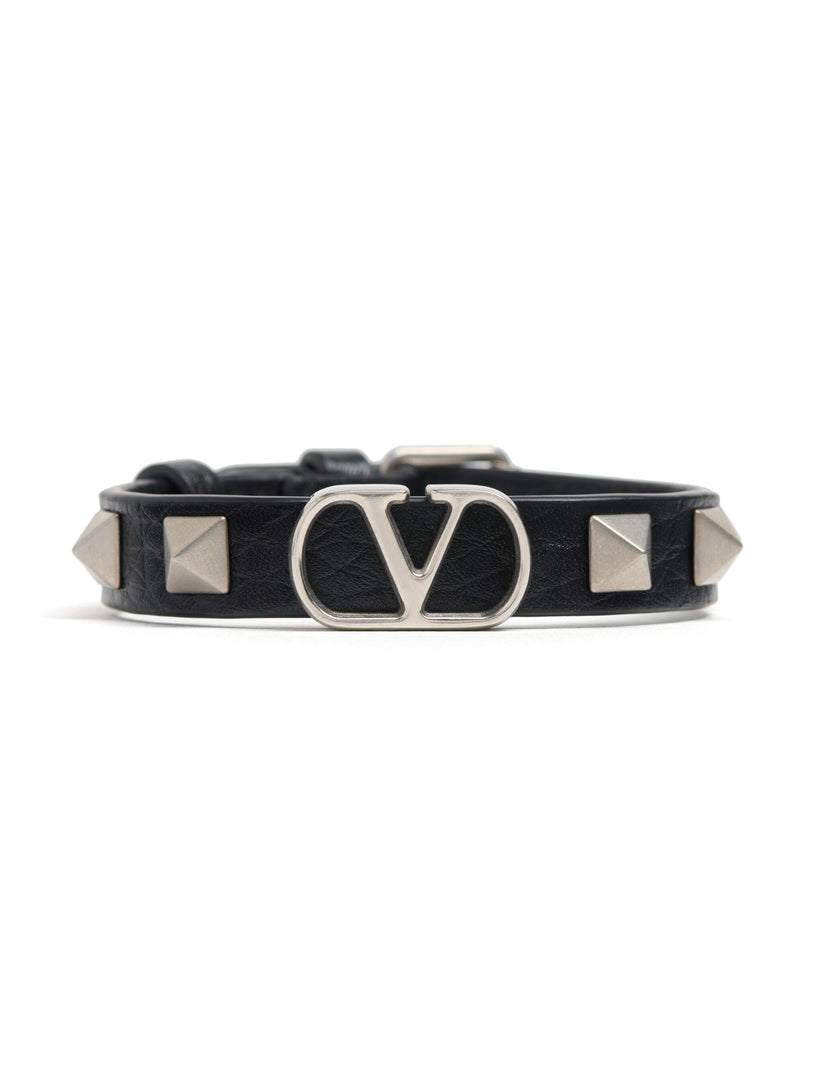 Vlogo signature bracelet in grained calfskin