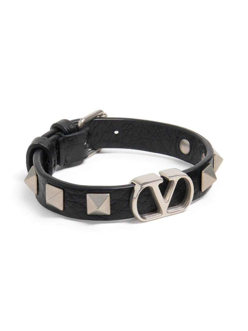 Vlogo signature bracelet in grained calfskin