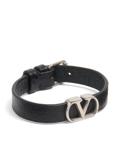 Vlogo signature bracelet in grained calfskin