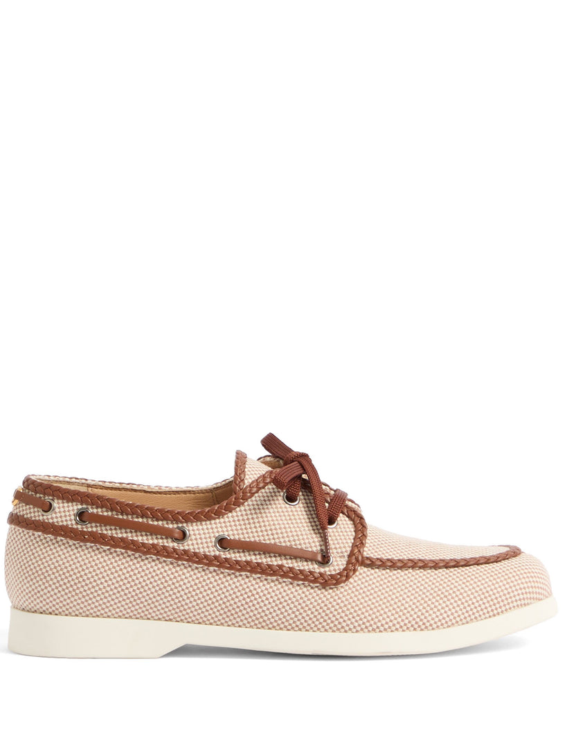 Palm Avenue boat shoe in canvas fabric and nappa