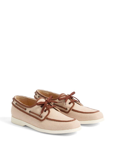 Palm Avenue boat shoe in canvas fabric and nappa