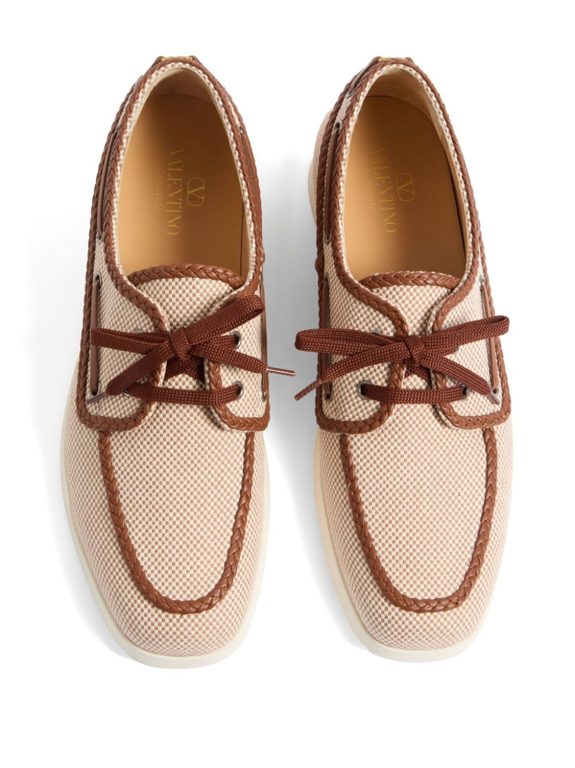 Palm Avenue boat shoe in canvas fabric and nappa