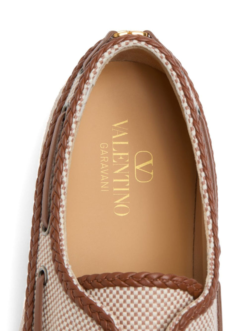 Palm Avenue boat shoe in canvas fabric and nappa