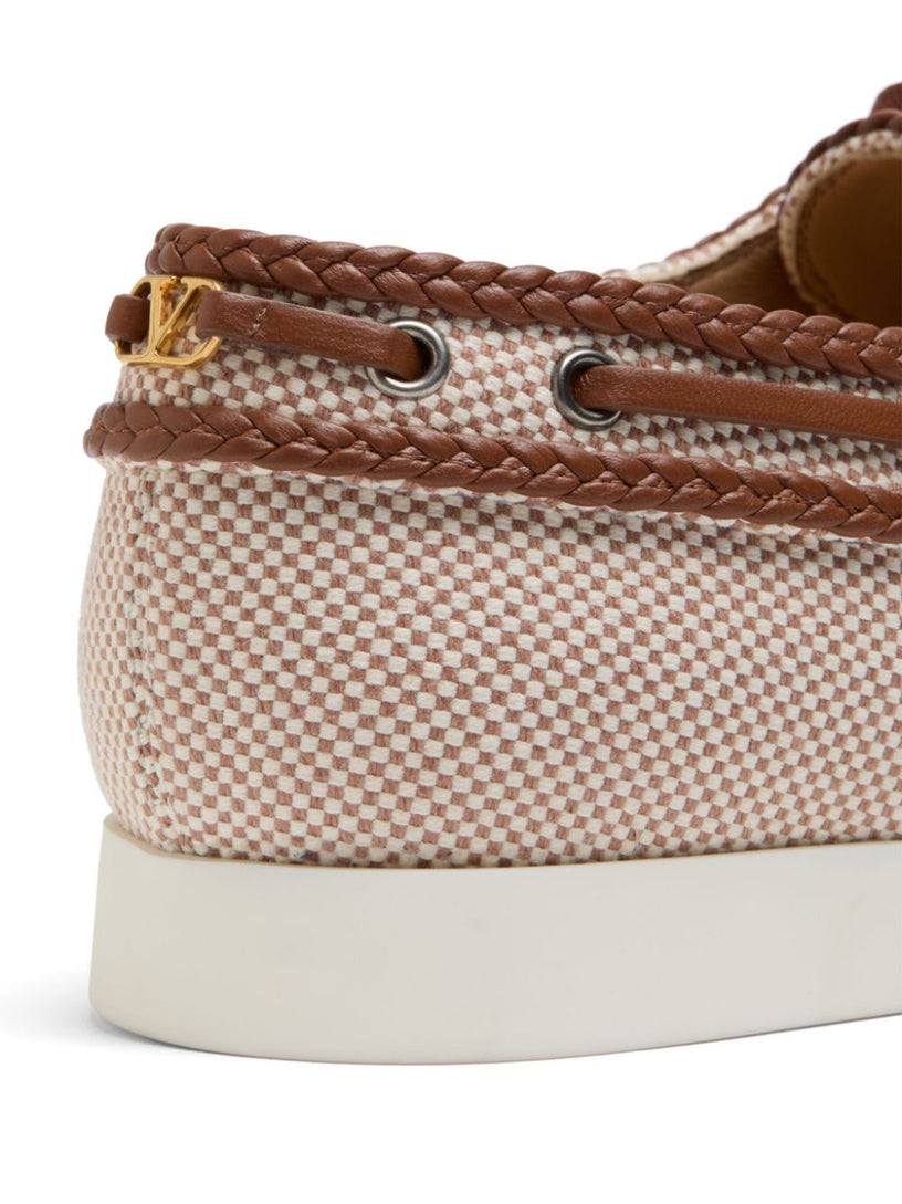 Palm Avenue boat shoe in canvas fabric and nappa