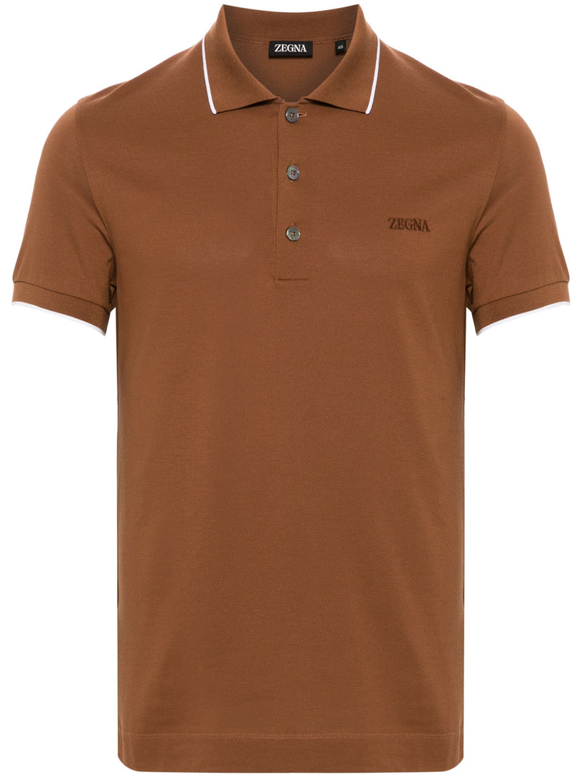 Stretch cotton polo shirt