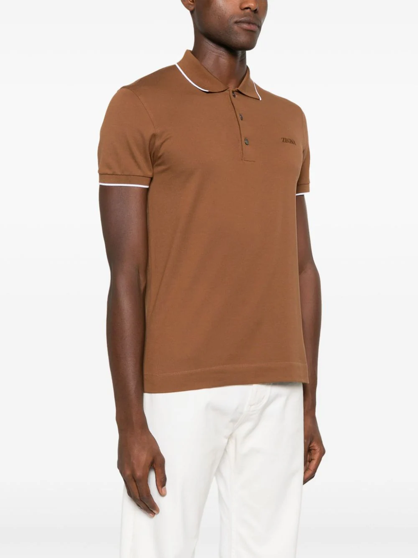 Stretch cotton polo shirt