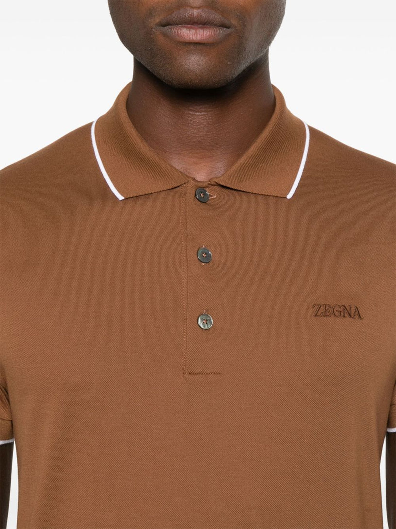 Stretch cotton polo shirt