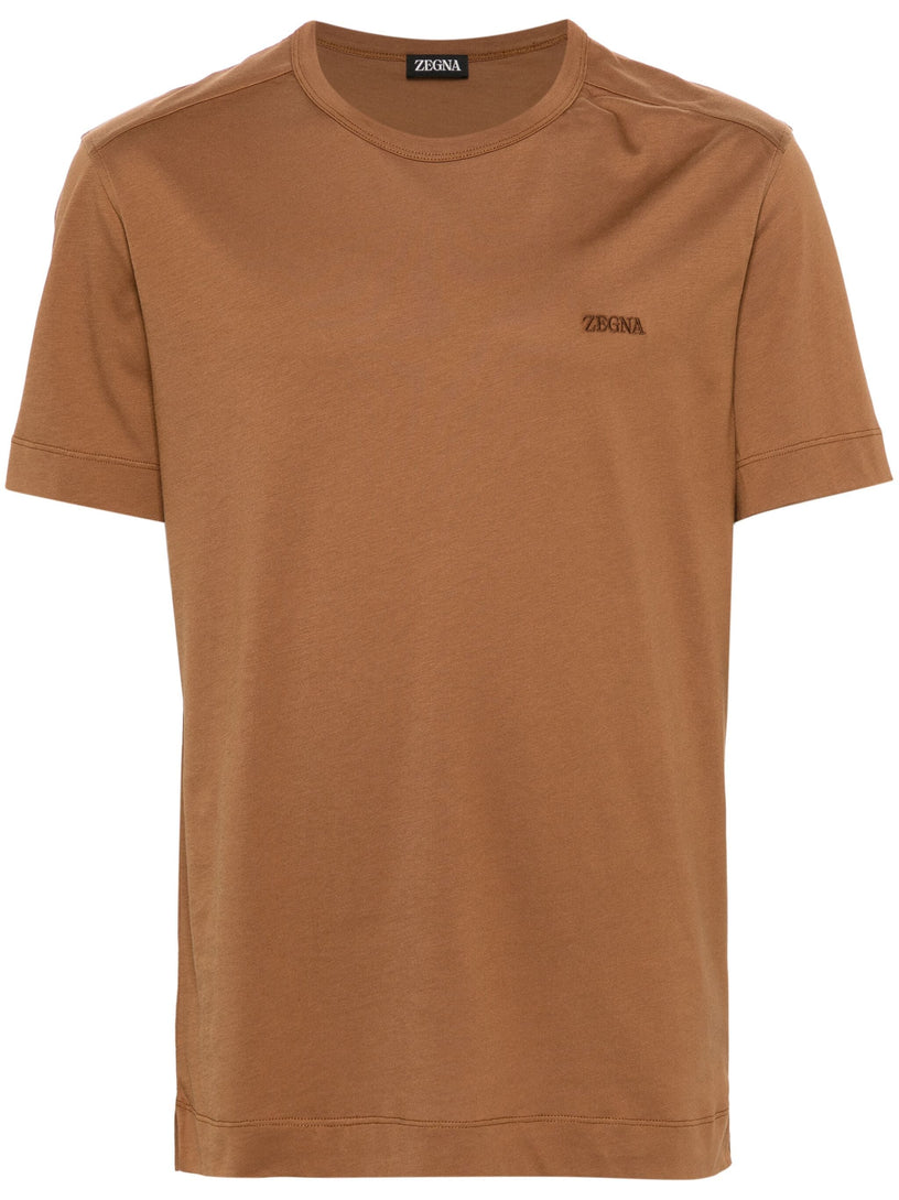 ZEGNA Cotton t-shirt with embroidered logo