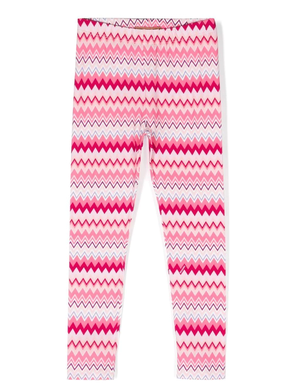 Missoni Girls Pink Zigzag Cotton Leggings In Fucsia