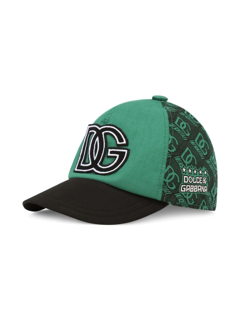 Dolce & Gabbana All-over Logo-print Baseball Cap In Green