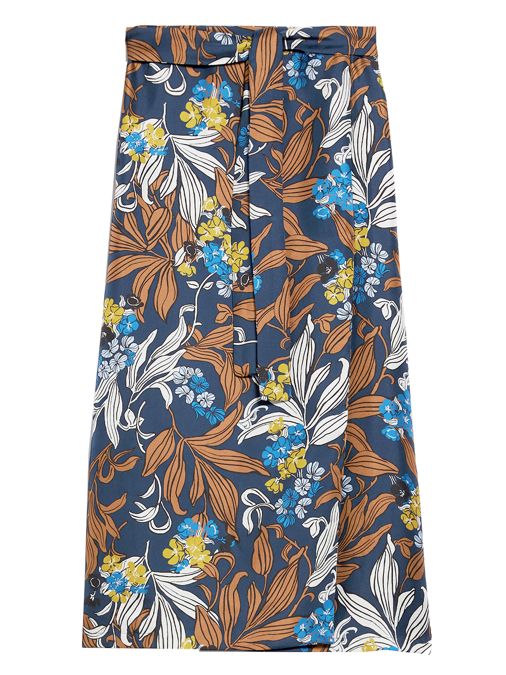 's Max Mara Zante Floral Silk Midi Skirt In Blue
