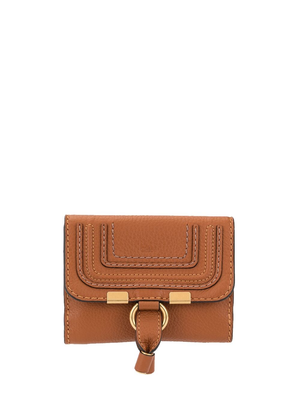 Chloé Marcie Leather Wallet In Brown