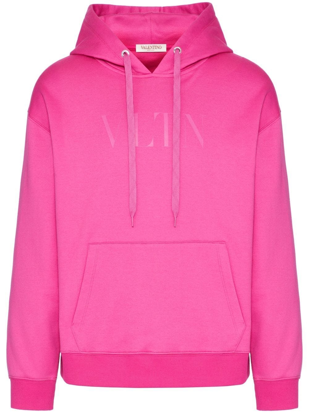 Valentino Cotton Hooded Sweatshirt With Vltn Print In Pink Pp
