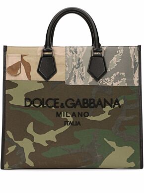 Camouflage patchwork shopper