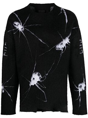 Sweater with tag effect spiderweb