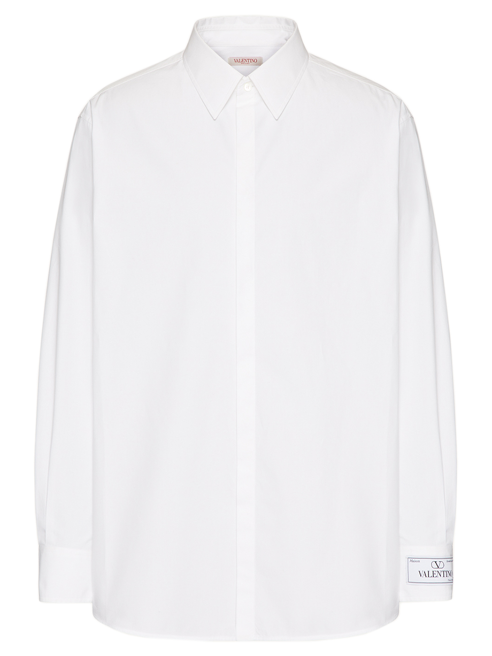 Valentino Camicia Con Etichetta Sartoriale Maison  In White